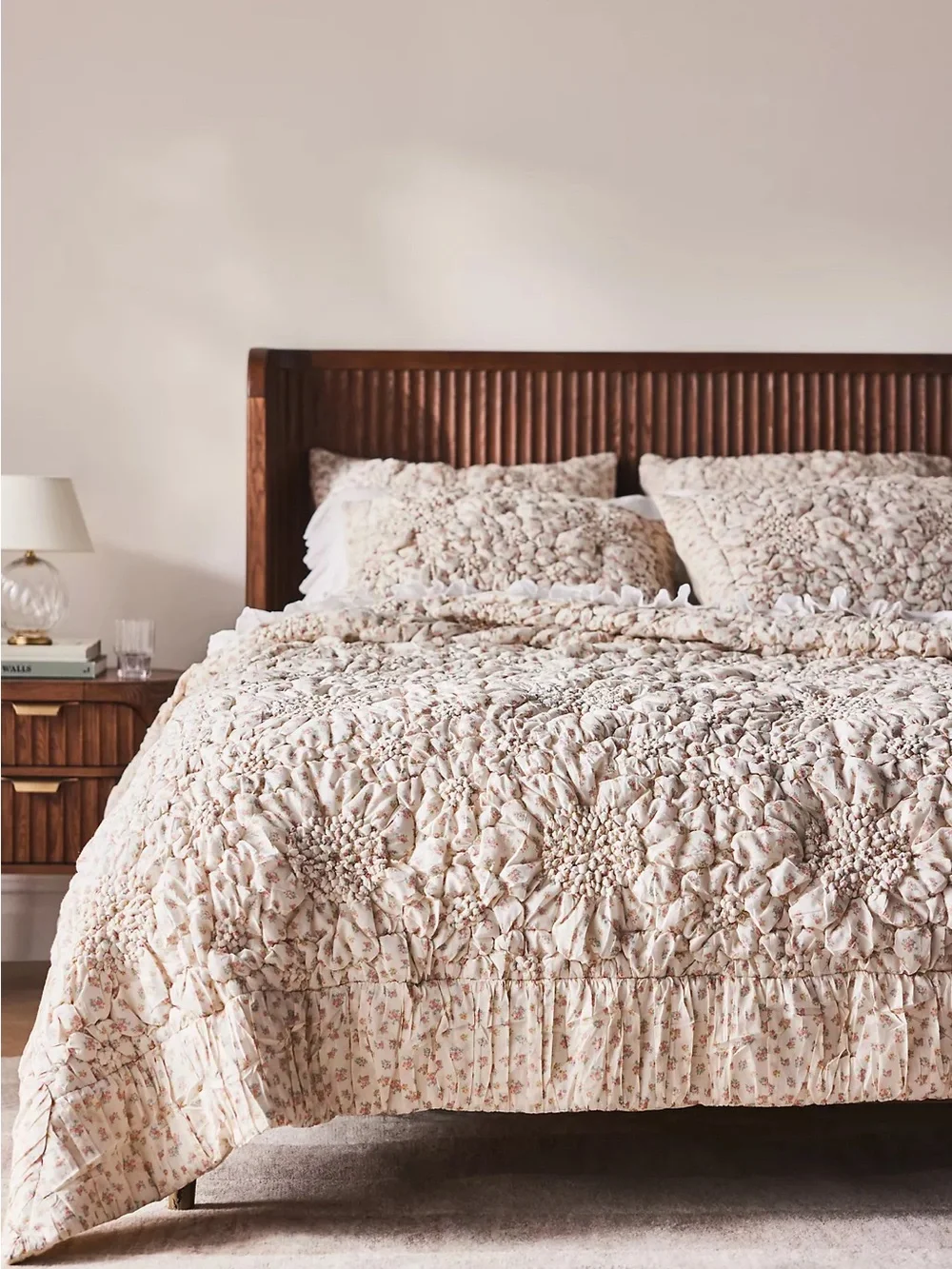 NWT new Anthropologie cotton voile dahlia euro sham floral pattern quilted